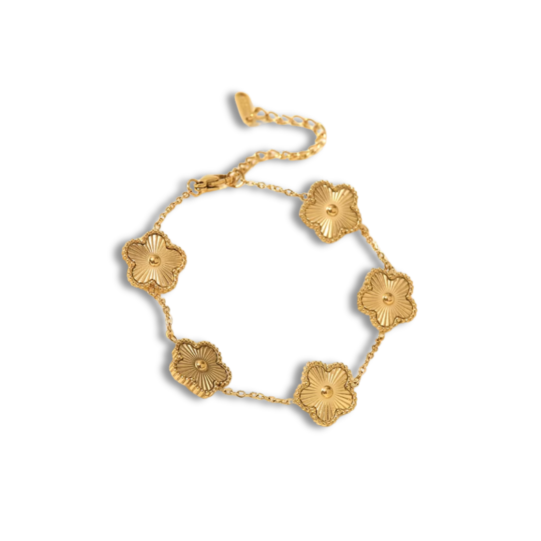 Pulsera Trebol de Cinco Hojas Oro