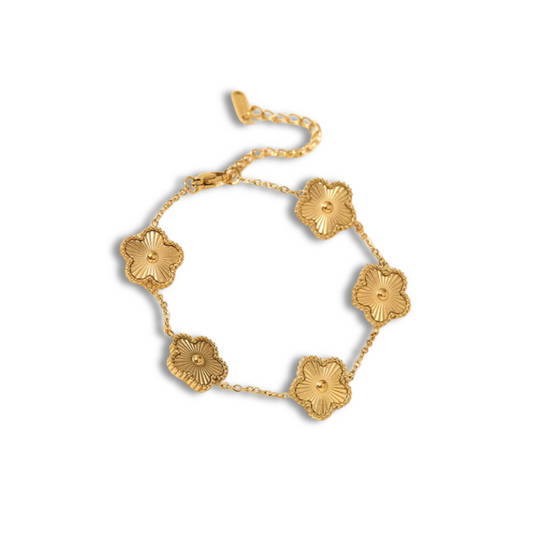 Pulsera Trebol de Cinco Hojas Oro