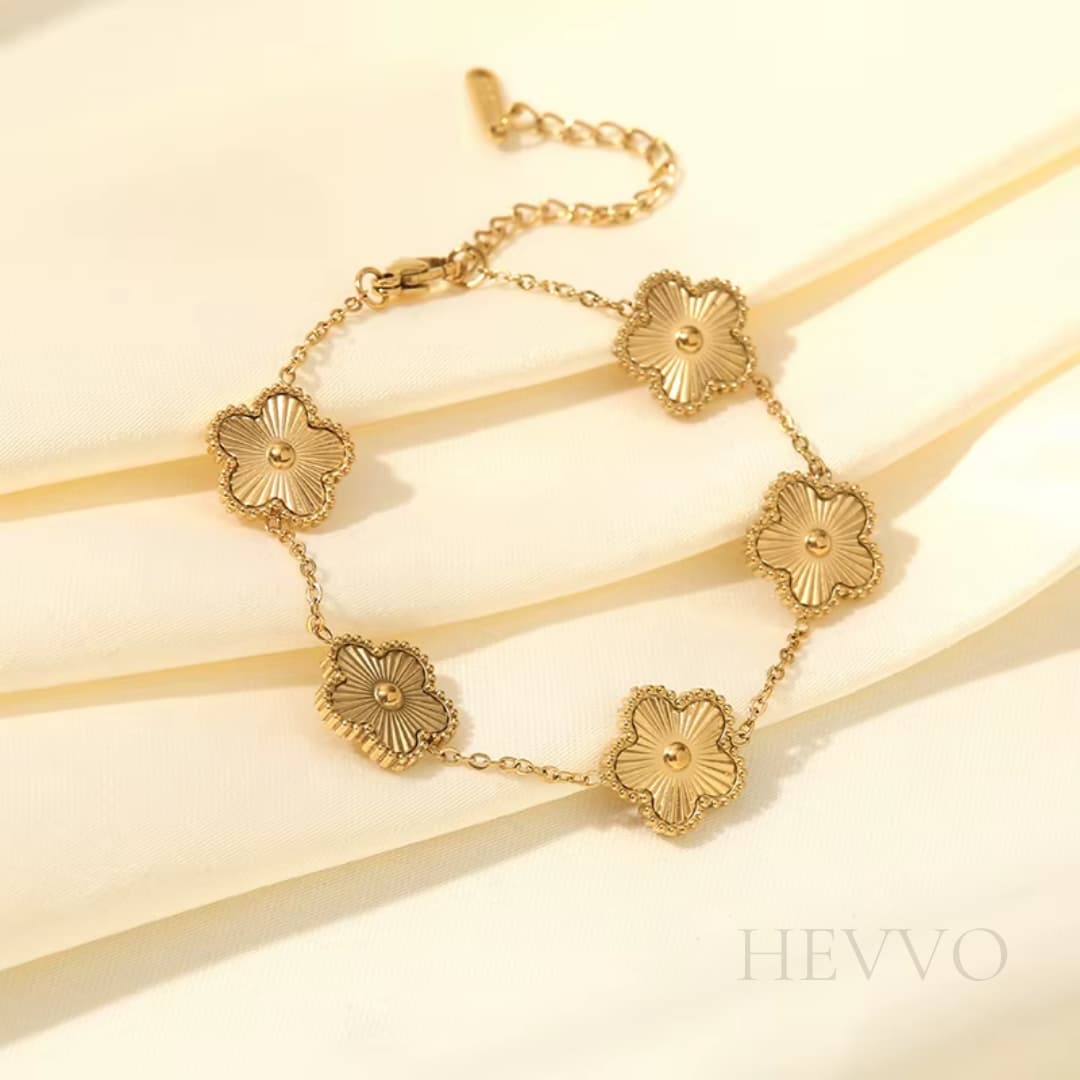 Pulsera Trebol de Cinco Hojas Oro